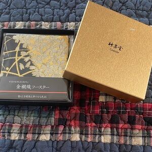 SHINSENDO Gold Floral Coasters Set (5)